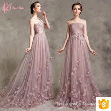 Pink A Line Lace Applique Robe De Soiree Evening Dresses For Fat Women